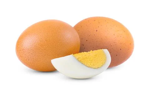 Boiled egg on white background full depth of field Stock Photos