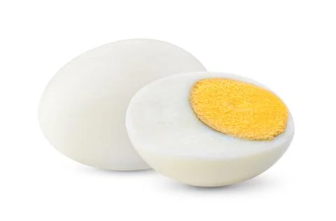 Boiled egg on white background full depth of field Stock Photos