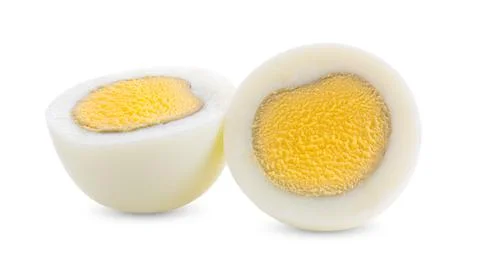 Boiled egg on white background full depth of field Stock Photos