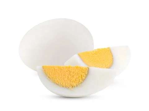 Boiled egg on white background full depth of field Stock Photos
