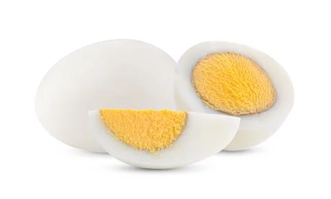 Boiled egg on white background full depth of field Stock Photos