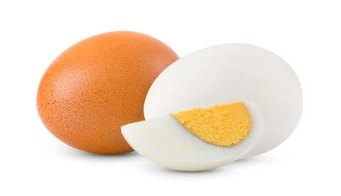 Boiled egg on white background full depth of field Stock Photos