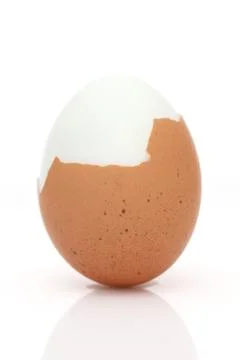 Boiled egg on a white background Foto stock