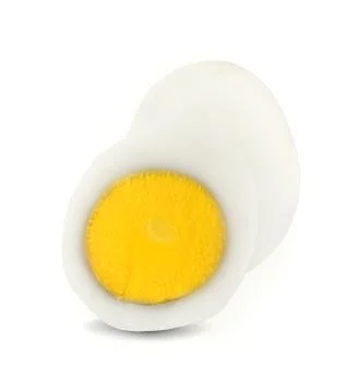 Boiled egg on white background Stock Photos