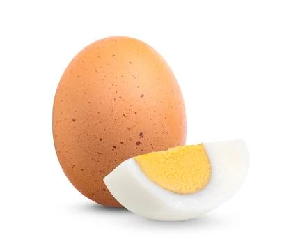 Boiled egg on white background Stock Photos