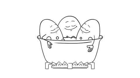 Boiled eggs 4K Stock Footage 222809849