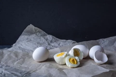 Boiled eggs background Stock Photos