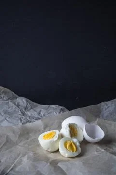Boiled eggs background Stock Photos