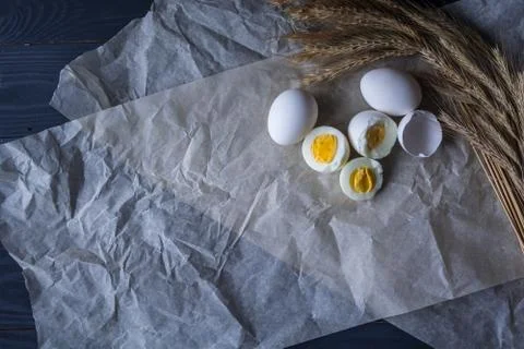 Boiled eggs background 库存照片