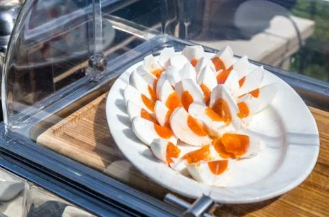 Boiled Eggs for Breakfast Stock Photos