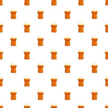 Boiled eggs in brown egg cups seamless pattern Stock Illustration