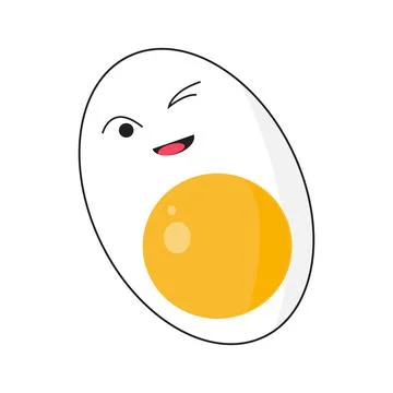 Boiled eggs cartoon on white background vector. Stock Illustration