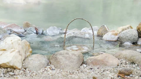 Boiled eggs chicken soak in hot spring. Stock Footage 209122973