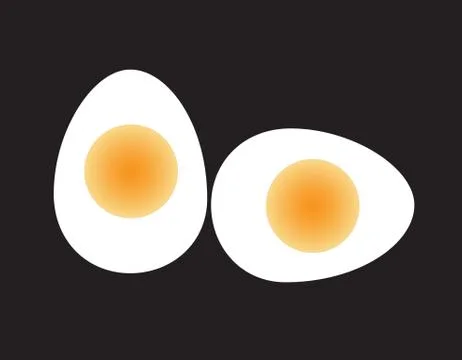 Boiled eggs cut in half Stock Illustration