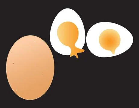 Boiled eggs cut in half 스톡 일러스트