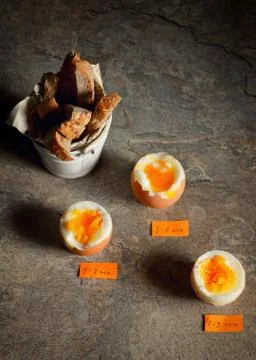 Boiled eggs by the minute Stock Photos