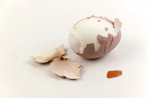 Boiled eggs peeled Stock Photos