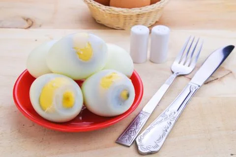 Boiled eggs Stock Photos