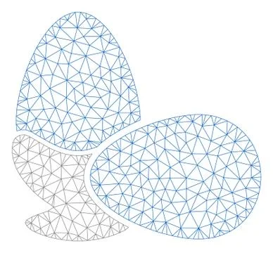 Boiled Eggs Polygonal Frame Vector Mesh Illustration Illustrazione stock