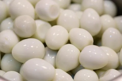 Boiled eggs, Quail egg  ready for cooking Stock Photos