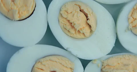 Boiled eggs rotation Stock Footage 96291740