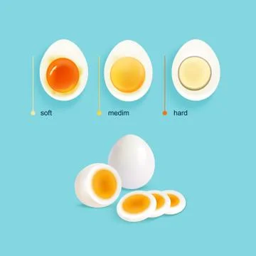 Boiled Eggs Stages Set Stock Illustration