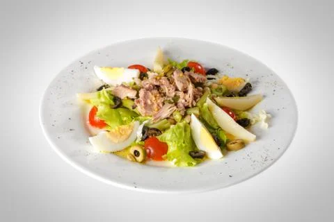 Boiled eggs with vegetables Stock Photos