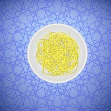 Boiled Floury Product Spaghetti Pattern Stock Illustration