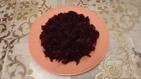 Boiled grated beets Stock Footage 227295738
