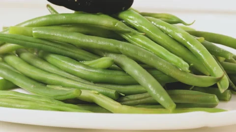 Boiled green beans Stock Footage 221969058
