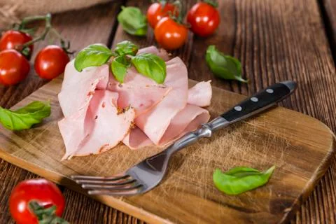 Boiled ham (close-up shot) Stock Photos