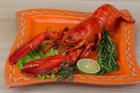 Boiled lobster Stock Photos