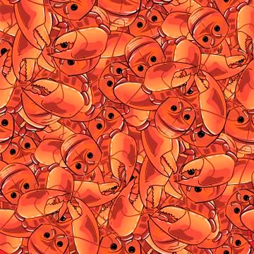 Boiled Lobster Seamless Pattern Illustrazione stock