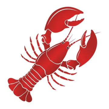 Boiled lobster on a white background Stock Illustration