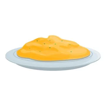 Boiled mashed potatoes icon, cartoon style Stock Illustration
