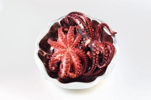 Boiled octopuses Stock Photos
