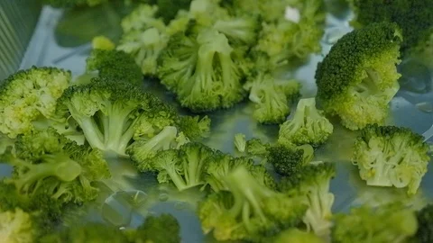 Boiled organic broccoli Close up Stock Footage 119702873