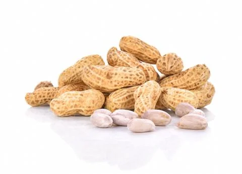 Boiled Peanuts on white background Foto stock