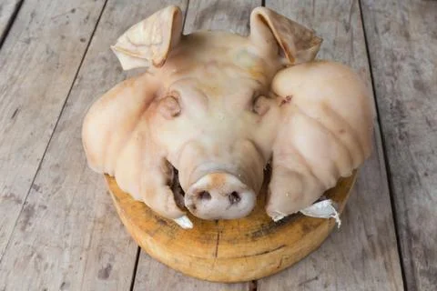 Boiled pig head Stock Photos