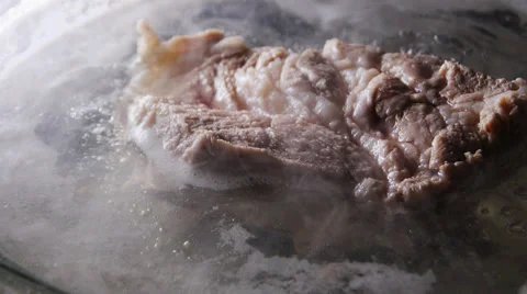 Boiled pork, cooking Stock Footage 66508747