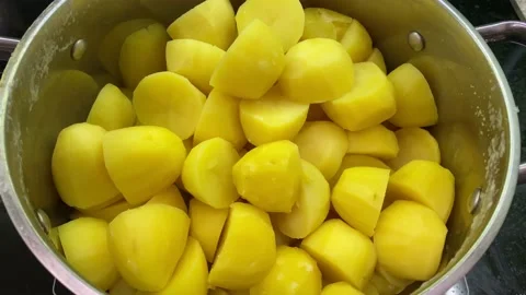 Boiled potato Stock Footage 124223638