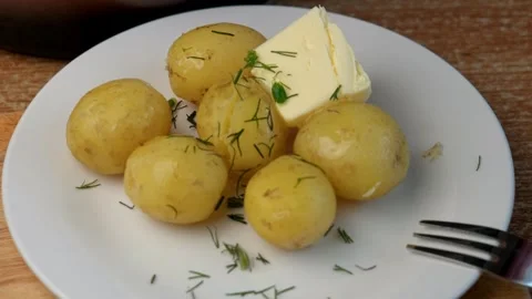 Boiled potatoes Stock Footage 320248647