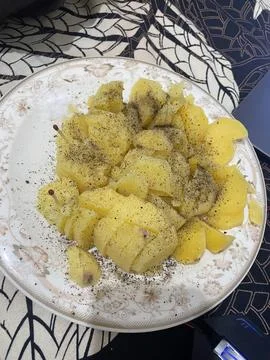 Boiled Potatoes with Pepper Stock Photos
