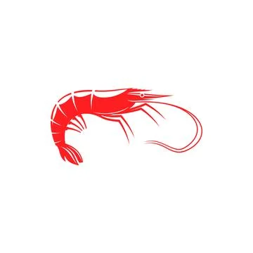 Boiled prawn or raw shrimp isolated seafood icon Stock Illustration