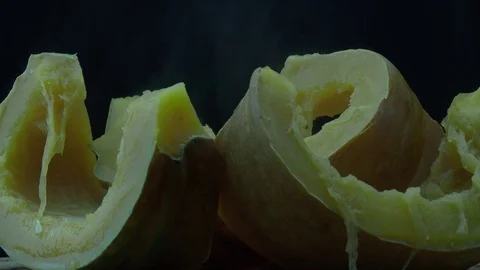 Boiled pumpkin slices 스톡 동영상 81859451