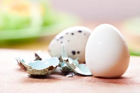 Boiled quail eggs Stock Photos