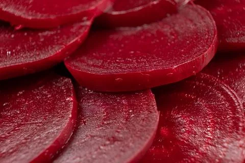 Boiled Red Beetroot Slices Texture Close-Up Stock Photos