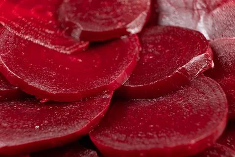 Boiled Red Beetroot Slices Texture Close-Up Foto stock
