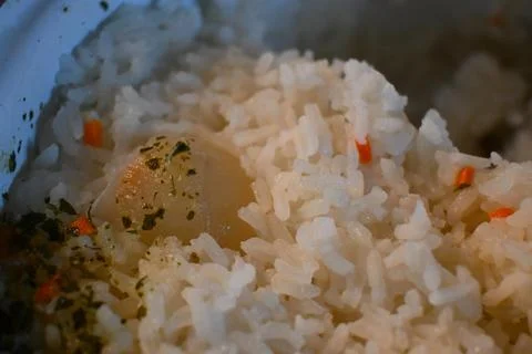 Boiled Rice in Pot Close-Up, Basic Food Preparation Concept Фото