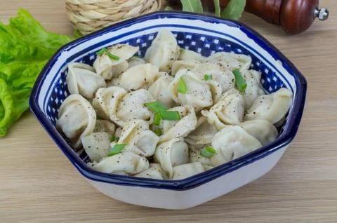 Boiled russian dumplings Stock Photos